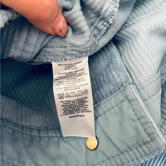 LOFT Blue A-Line Mini Skirt with Tie Front - Picture 7 of 8